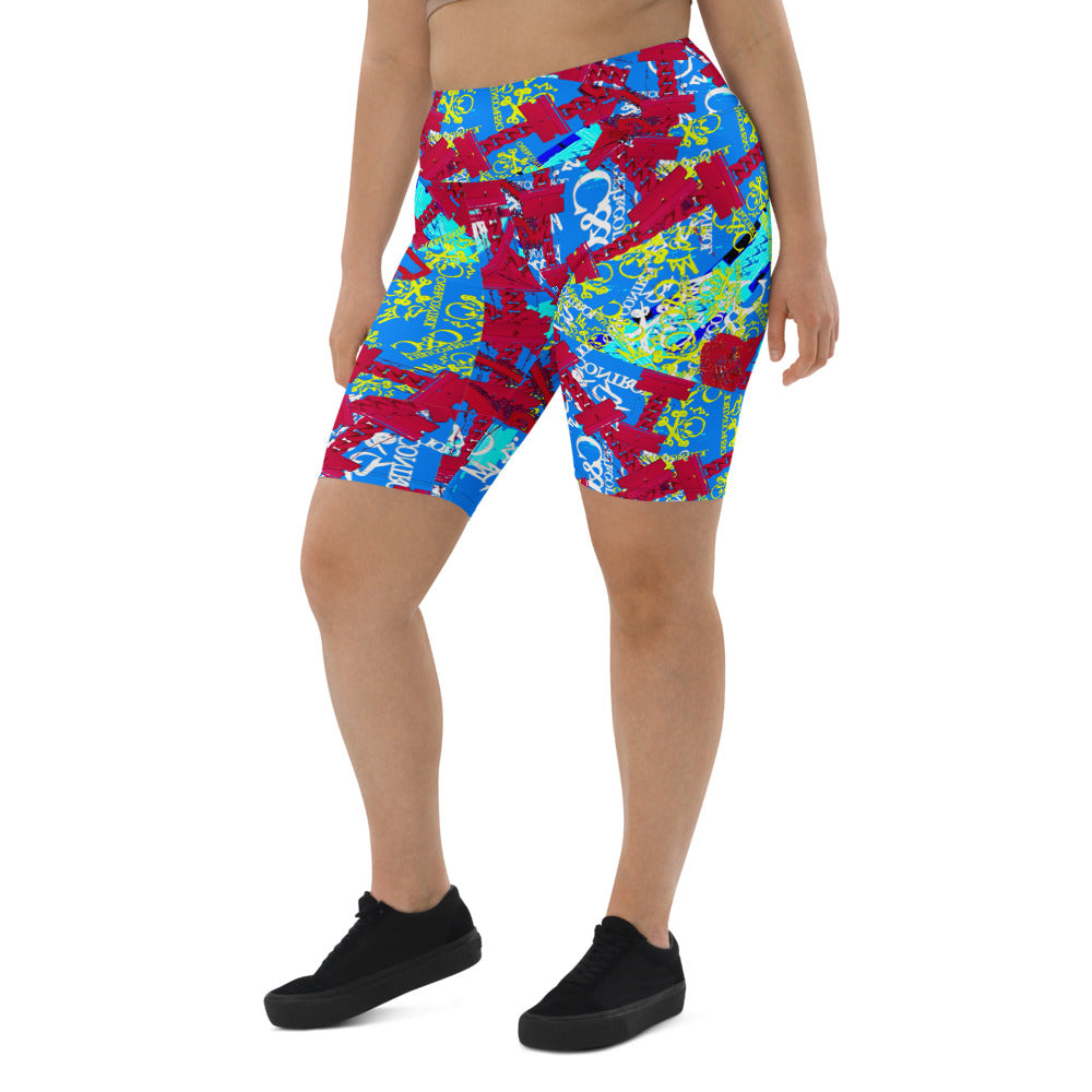 colorful biker shorts