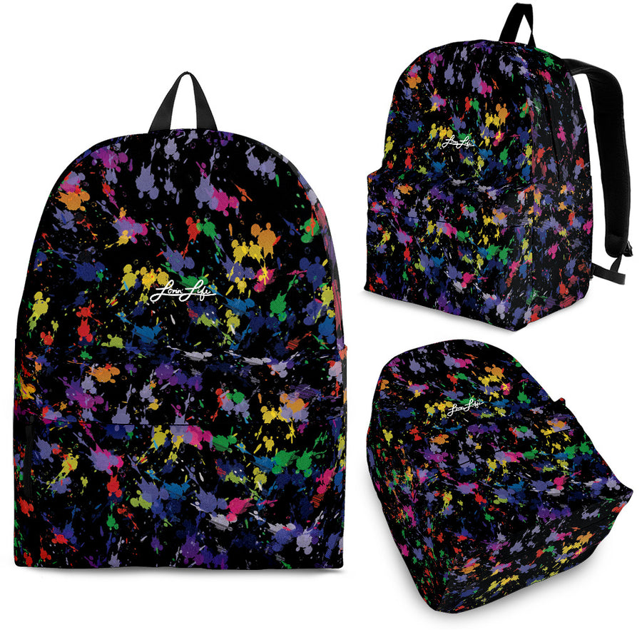 Lovin' Life splatter paint backpack