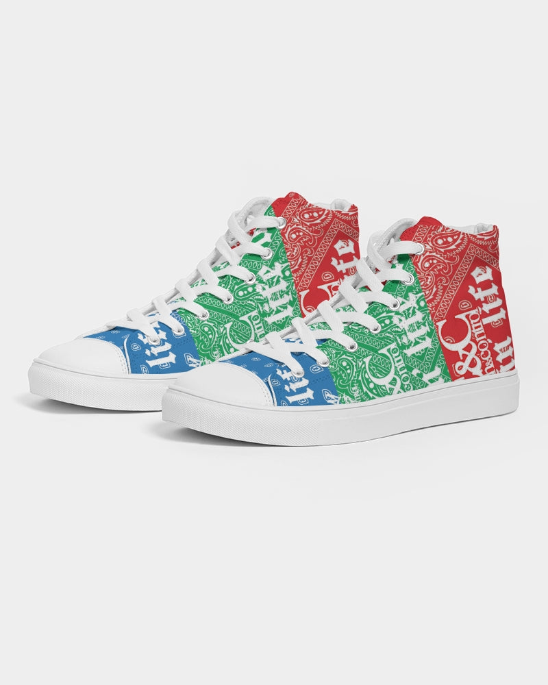 Blue and Red make green $$$$$  Women's Hightop Canvas Shoe