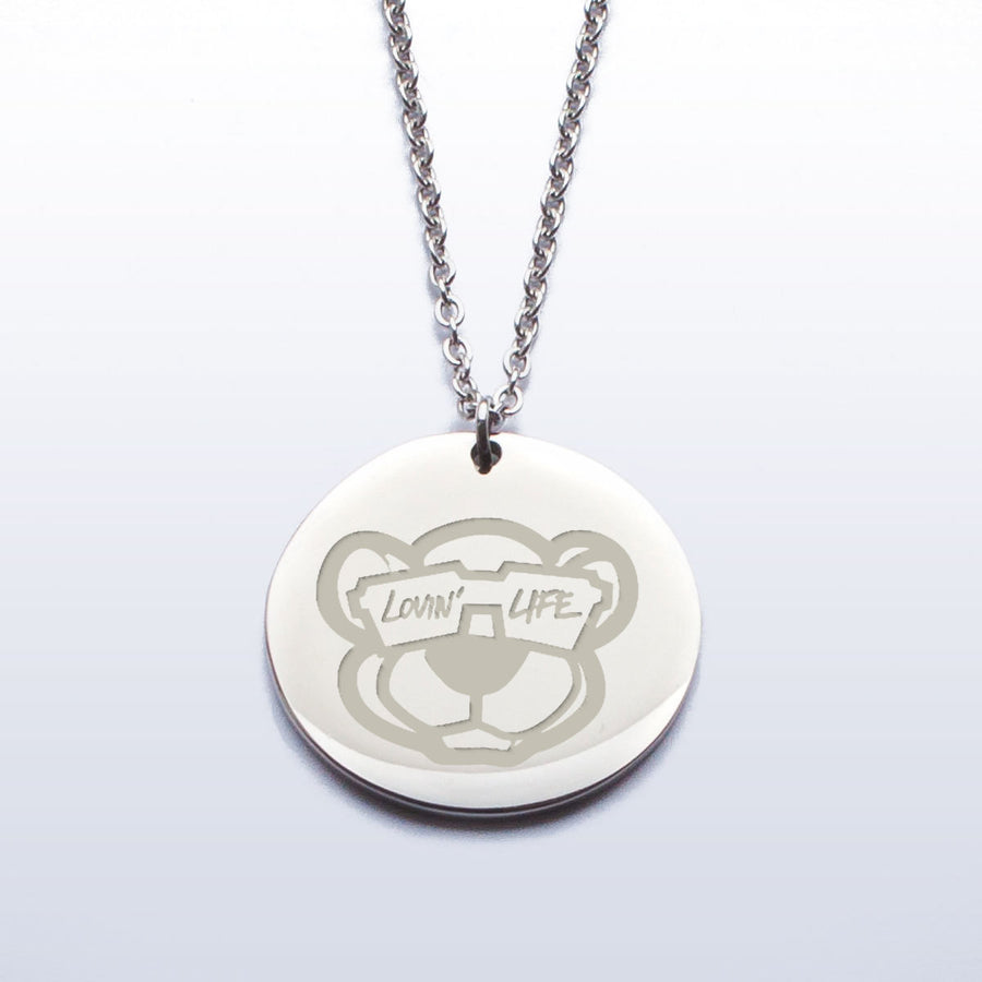 Lovin' Life Leo Lion Cub Etched Stainless Steel Pendant