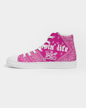 bandana pink Women's Hightop Canvas Shoe
