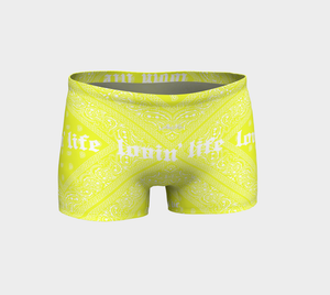 Lovin' Life el hefe yellow Workout shorts