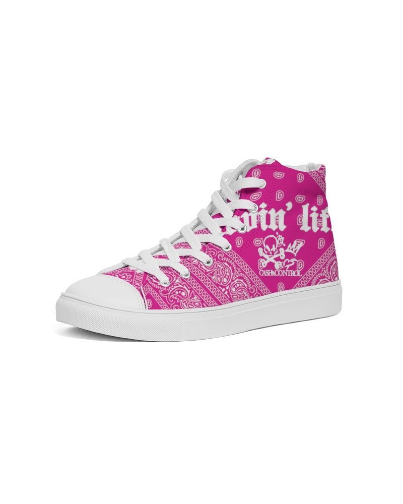 bandana pink Women's Hightop Canvas Shoe