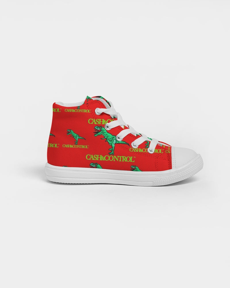T-Rex by Cash&Control - red Kids Hightop Canvas Shoe