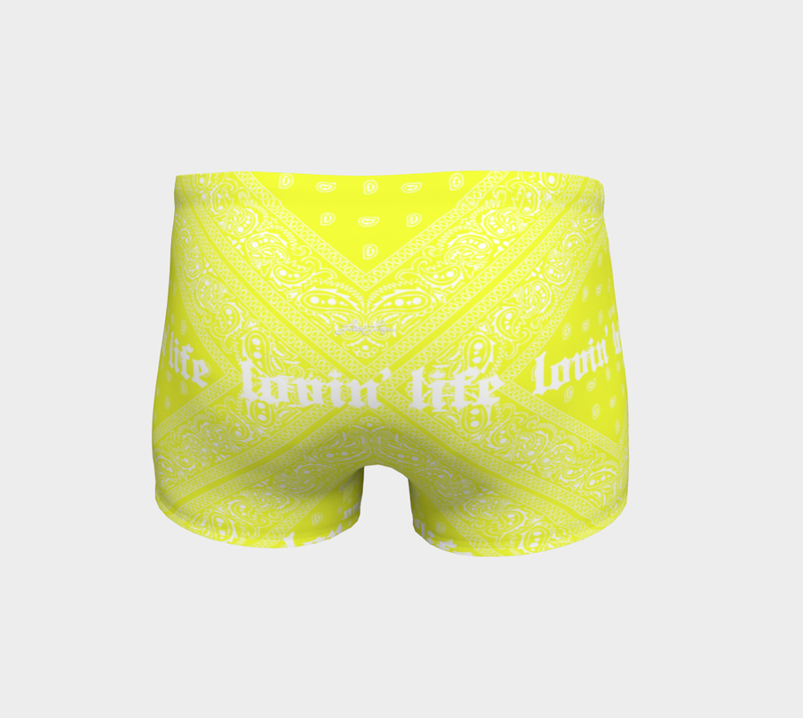 Lovin' Life el hefe yellow Workout shorts
