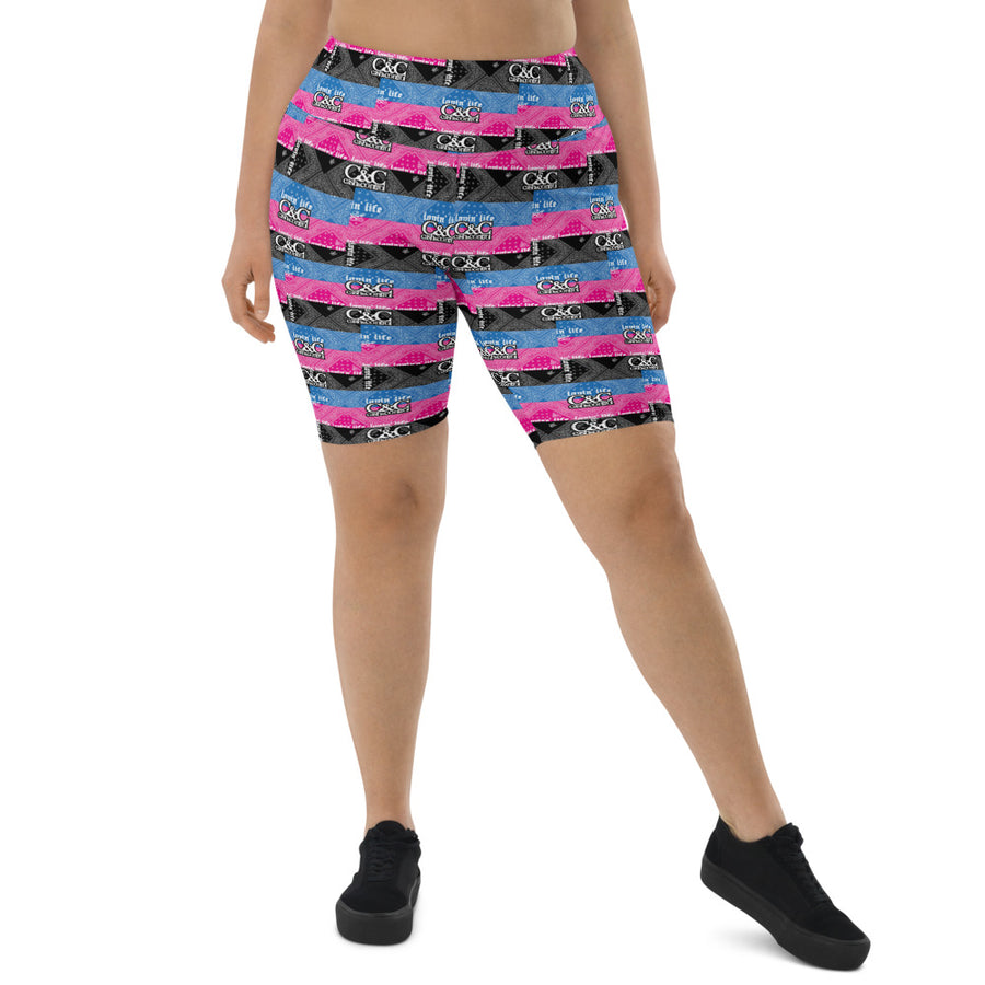 C&C ell hefe pink/blu Biker Shorts