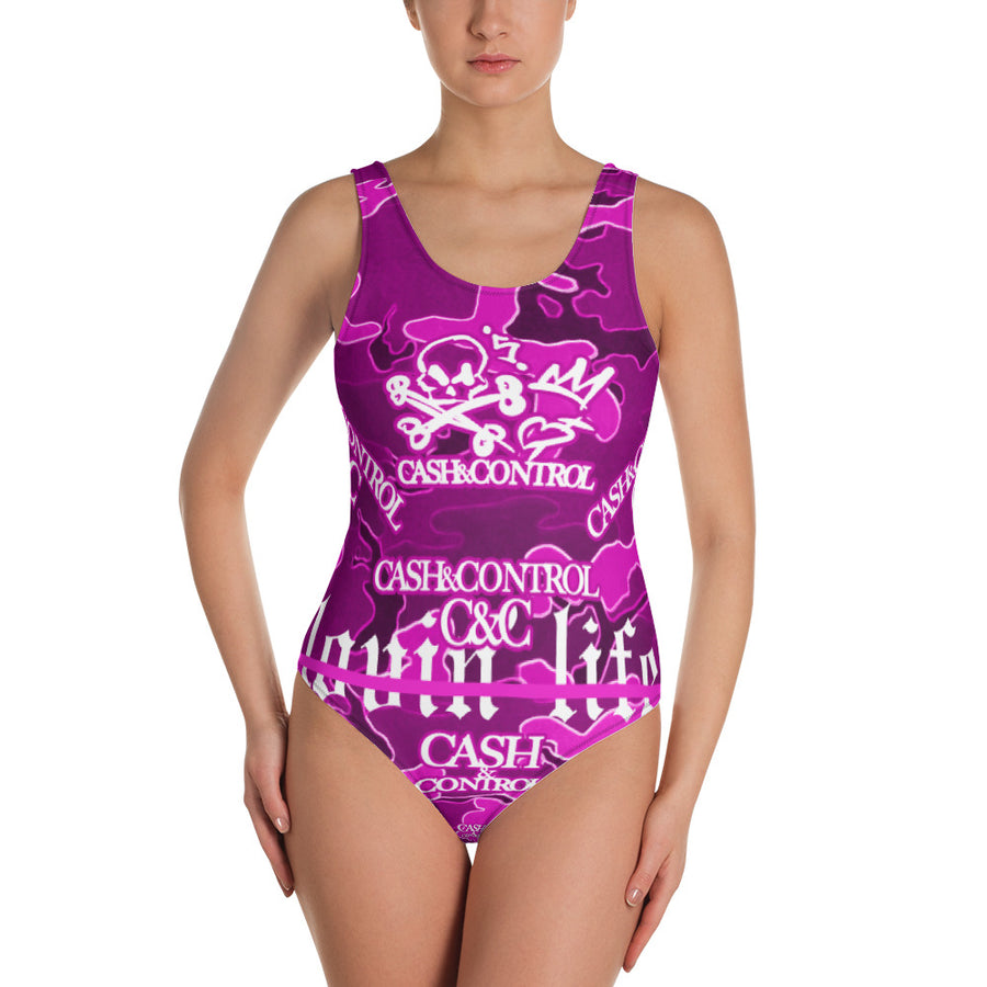 C&C pink camo One-Piece Swimsuit