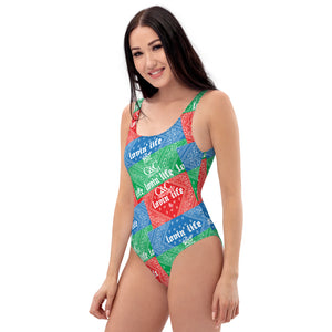 C&C Red, Blue, Green $$$ One-Piece Swimsuit