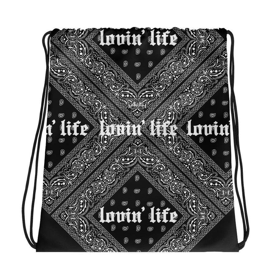 Lovin' Life - el hefe blac Drawstring bag