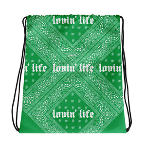 Lovin' Life - el hefe green Drawstring bag