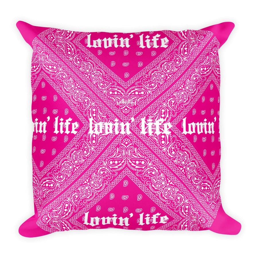 El Hefe pink Square Pillow 18”x18”