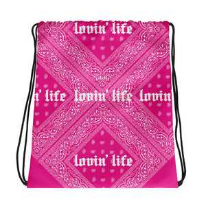Lovin' Life - el hefe pink Drawstring bag