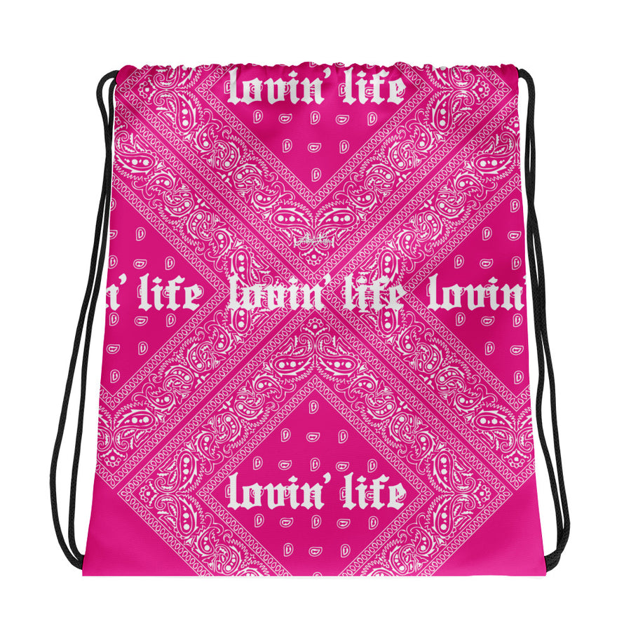 Lovin' Life - el hefe pink Drawstring bag