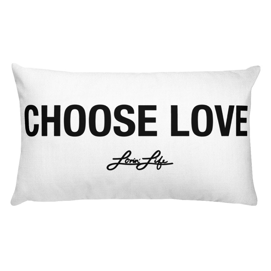 CHOOSE LOVE blac Rectangular Pillow 20”x12”
