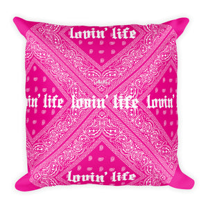 El Hefe pink Square Pillow 18”x18”