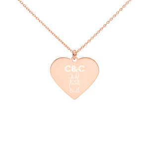 CEZZY Engraved Silver Heart Necklace