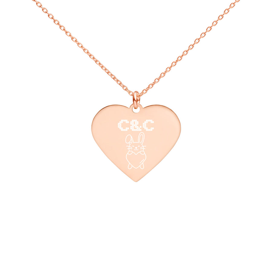 CEZZY Engraved Silver Heart Necklace