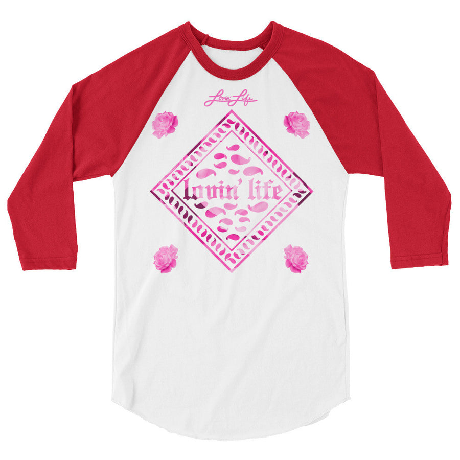 Rosey Pink 3/4 sleeve raglan shirt