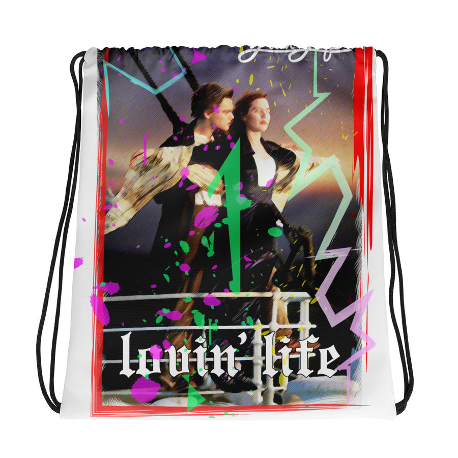 Lovin' Life tanic love Drawstring bag