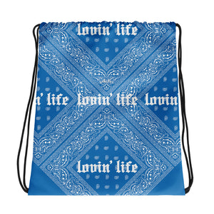 Lovin' Life - el hefe blu Drawstring bag