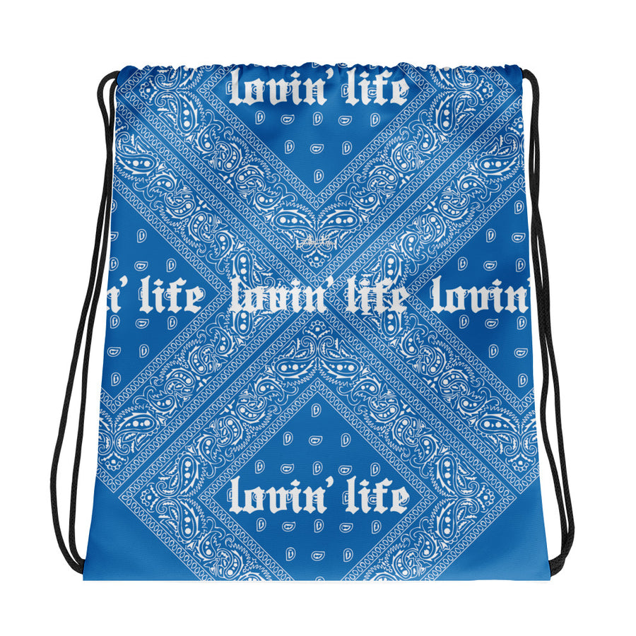 Lovin' Life - el hefe blu Drawstring bag