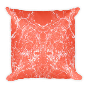 Peach marble Square Pillow 18”x18”