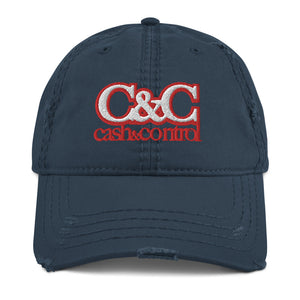 C&C red stripe - Distressed Dad Hat