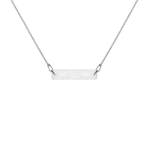 Dog luv Engraved Silver Bar Chain Necklace