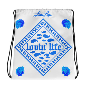 Rosey Blue Drawstring bag
