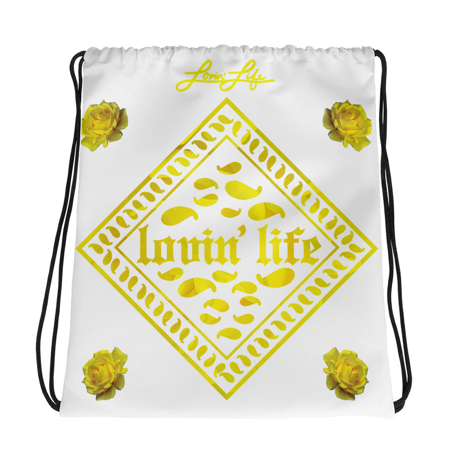 Rosey Yellow Drawstring bag
