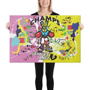 LOVIN' LIFE - PUNCH OUT - HAVE HEART MONEY COLLECTION - Digitized Printed Canvas 24in x 36in