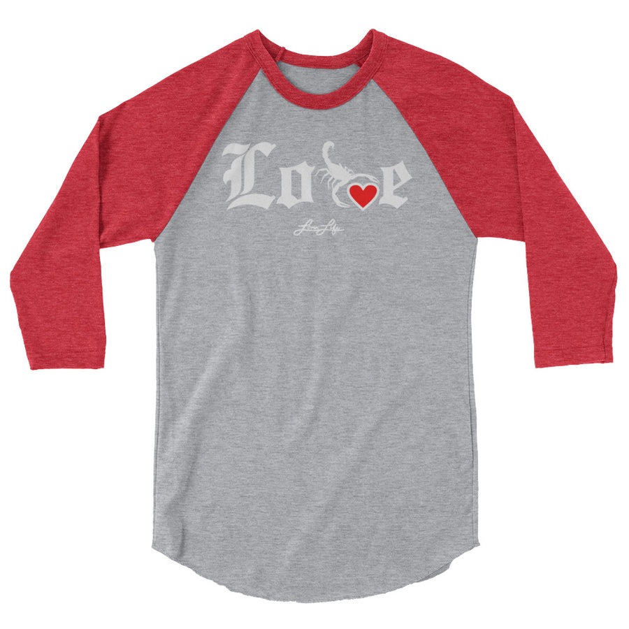 Lovin' Life - SELF LOVE - red heart 3/4 sleeve raglan shirt
