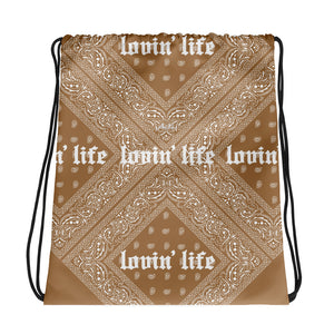 Lovin' Life - el hefe brown Drawstring bag