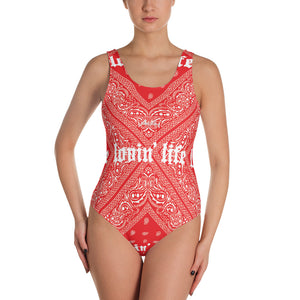 Lovin' Life el hefe red One-Piece Swimsuit