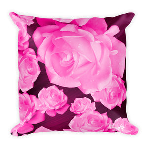 Rosey Pink Square Pillow 18x18