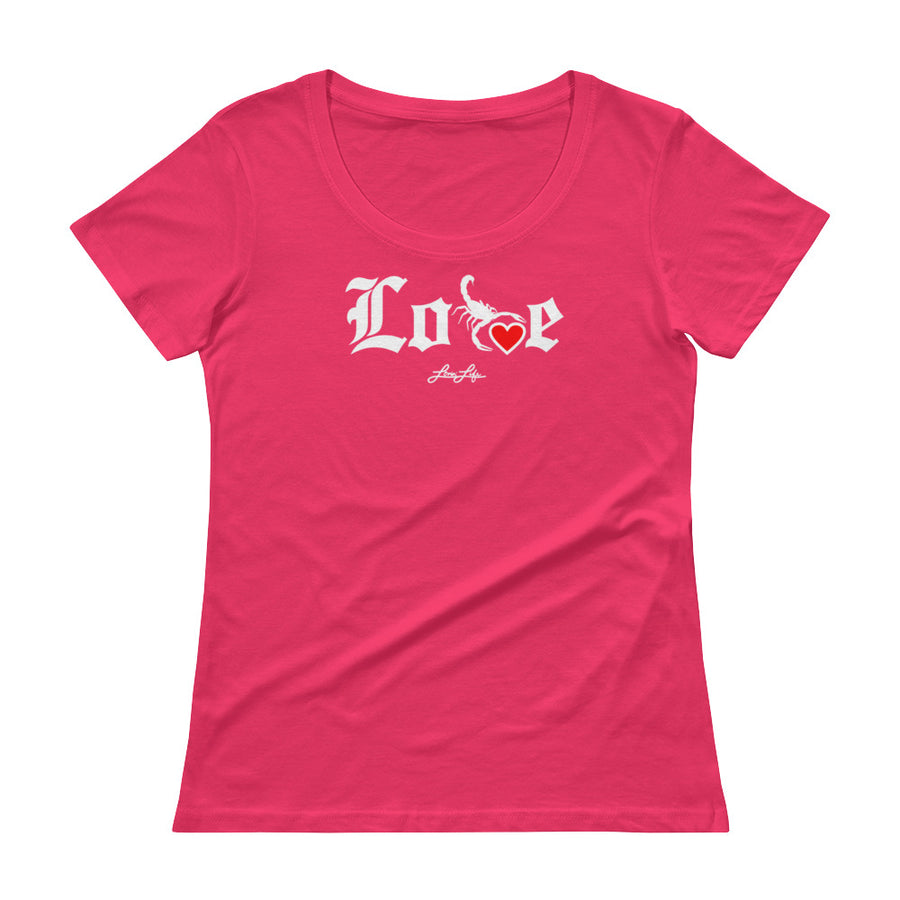 Ladies' Lovin' Life - SELF LOVE - red heart Scoopneck T-Shirt