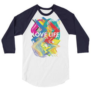 Love Life artsy 3/4 sleeve raglan shirt