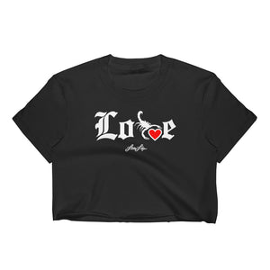 Women's Lovin' Life - SELF LOVE- red heart Crop Top