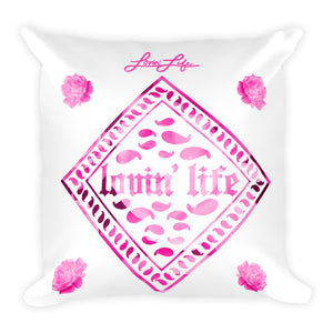 Rosey Pink Square Pillow 18x18