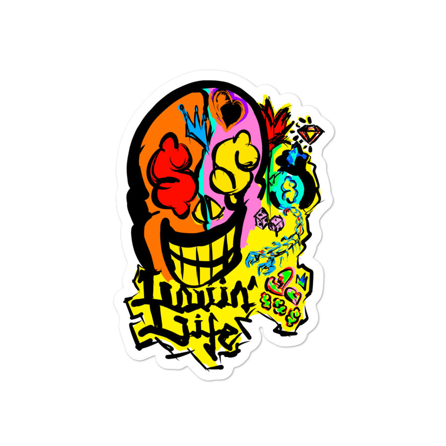 LOVIN’ LIFE - SKULL PAPER - silver or lead Collection - Bubble-free stickers