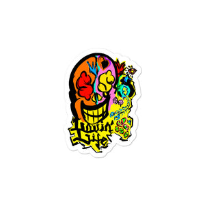 LOVIN’ LIFE - SKULL PAPER - silver or lead Collection - Bubble-free stickers