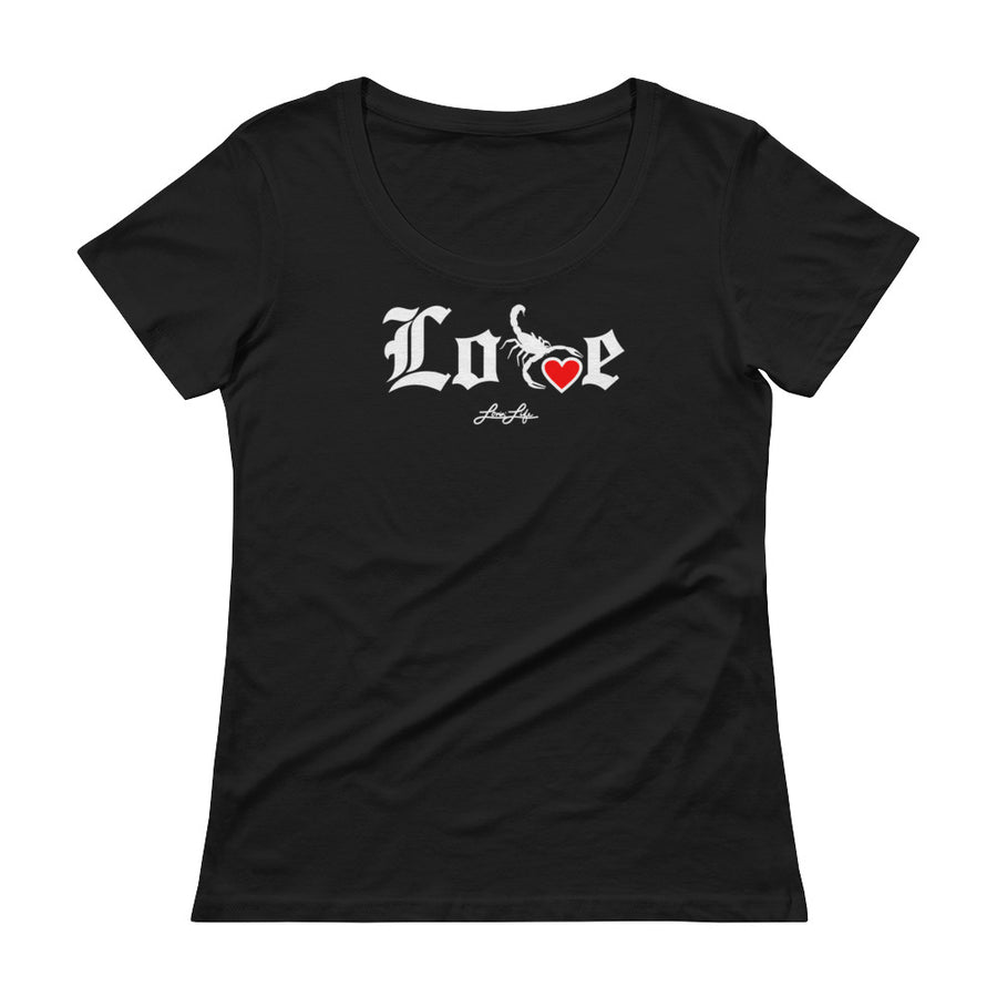 Ladies' Lovin' Life - SELF LOVE - red heart Scoopneck T-Shirt