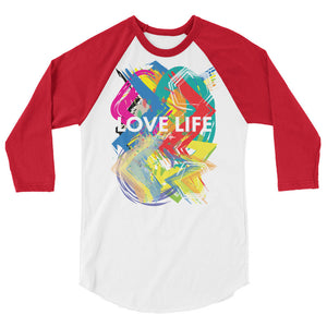 Love Life artsy 3/4 sleeve raglan shirt